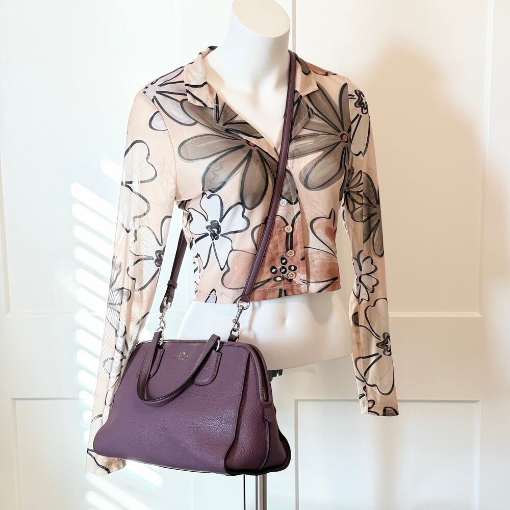 Authentic Coach Structured Leather Nolita Satchel - Purple